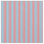 [ Thumbnail: Light Coral & Sky Blue Lines/Stripes Pattern Fabric ]