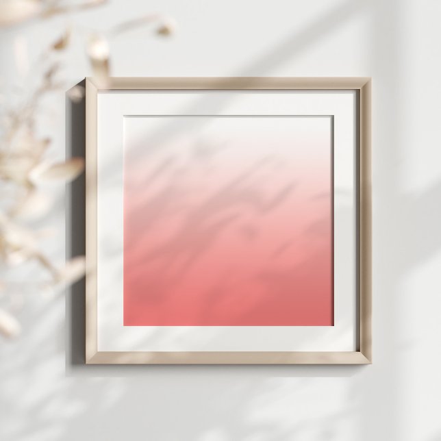 Light Coral to White Gradient Poster (Blank gradient design ready for your monogram text.)