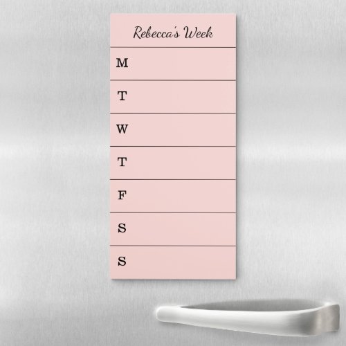 Light Coral Weekly Planner Script Name To Do List Magnetic Notepad