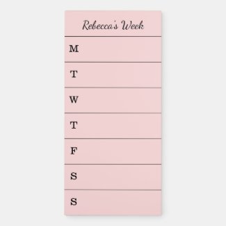 Light Coral Weekly Planner Script Name To Do List Magnetic Notepad