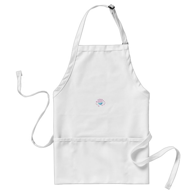 Light Cornflower Blue, Sky Megenta, Girly Adult Apron (Front)