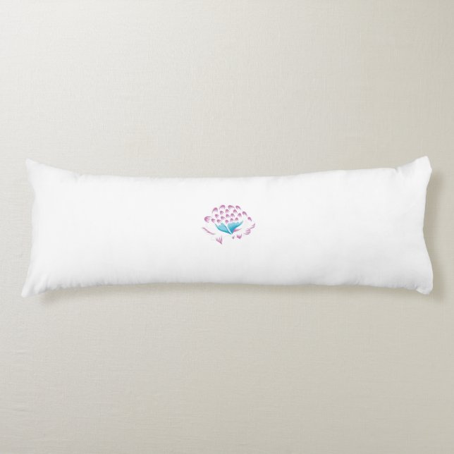 Light Cornflower Blue, Sky Megenta, Girly Body Pillow (Front)