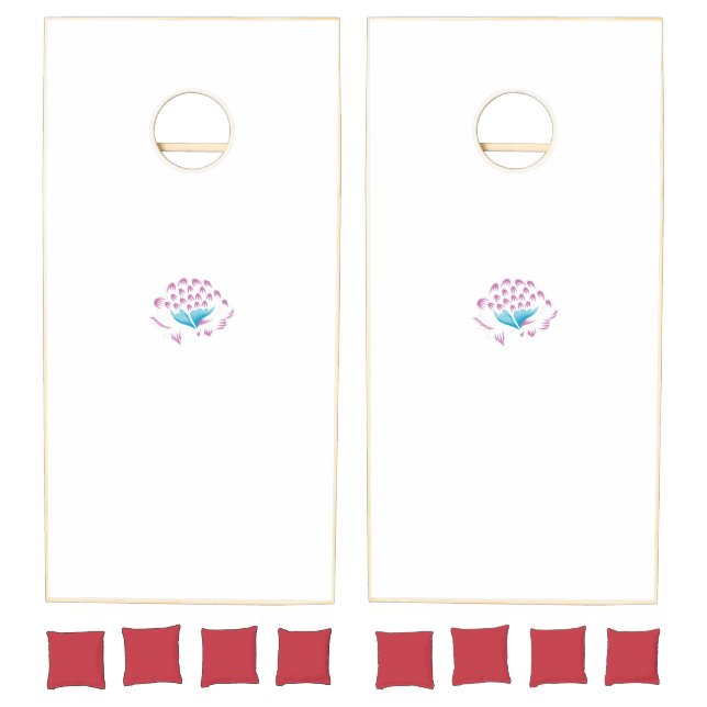 Light Cornflower Blue, Sky Megenta, Girly Cornhole Set (Set)
