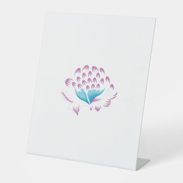 Light Cornflower Blue, Sky Megenta, Girly Pedestal Sign (Front)