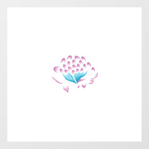 Light Cornflower Blue, Sky Megenta, Girly Window Cling