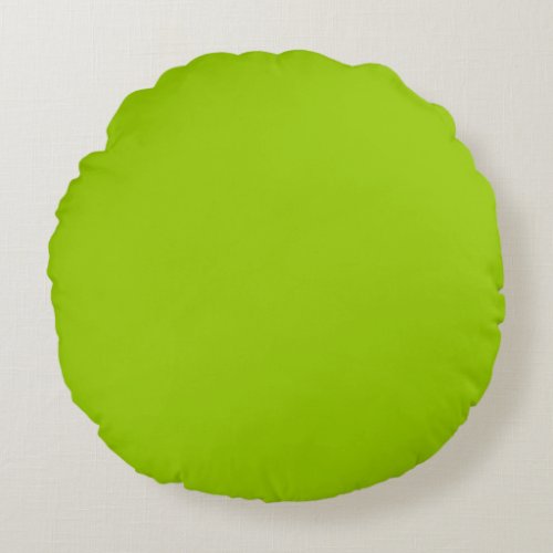 Light Country Leaf Green  solid plain color Custom Round Pillow