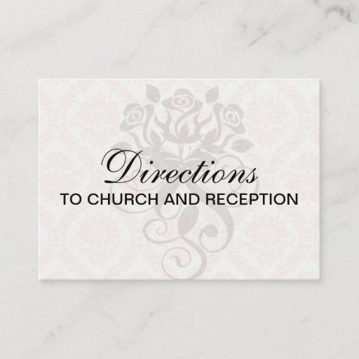 Customizable light cream and pink damask business card templates