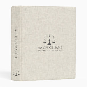 Light Cream Black Linen Justice Scale Mini Binder
