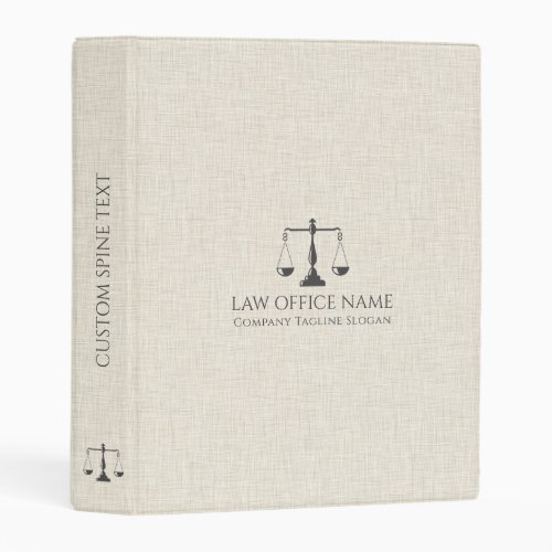 Light Cream Black Linen Justice Scale Mini Binder