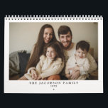 Light Cream Custom Family Photos Calendar<br><div class="desc">This wall calendar features a subtle cream coloring with a simple serif font. Easily replace the photos on the cover and each individual month to create a calendar to remember. This family inspired calendar is sure to keep you smiling all year long.</div>