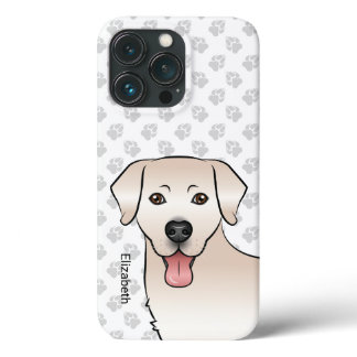 Light Cream Labrador Retriever Cartoon Dog &amp; Name iPhone 13 Pro Case
