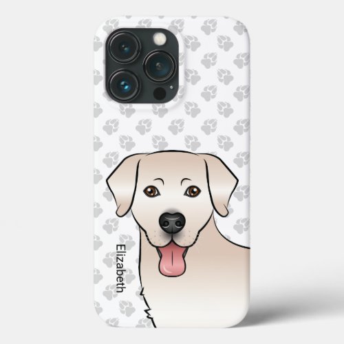 Light Cream Labrador Retriever Cartoon Dog  Name iPhone 13 Pro Case