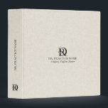 Light Cream Linen Texture Black Dr. Practice Logo 3 Ring Binder<br><div class="desc">Introducing a sophisticated light beige linen texture print,  accented with a sleek black Dr. practice logo and customizable text. Personalize this premium binder with your own logo or maintain the current one for a touch of professionalism. Ideal for organizing medical office documents in style.</div>