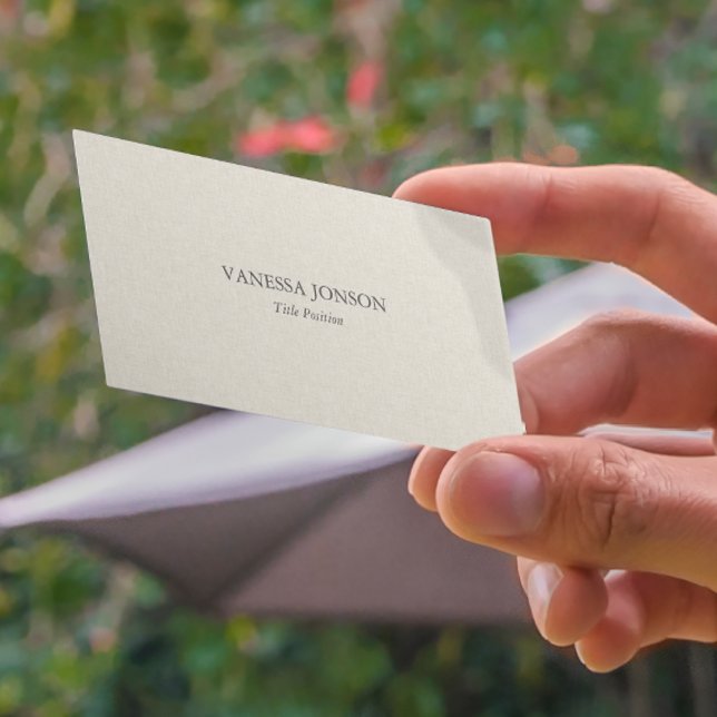 Light Cream Linen Texture Business Card (Creator Uploaded)