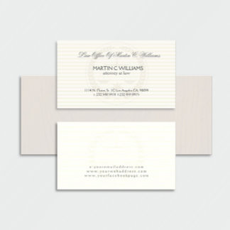 Light Cream Scale Of Justice Watermark Business Card