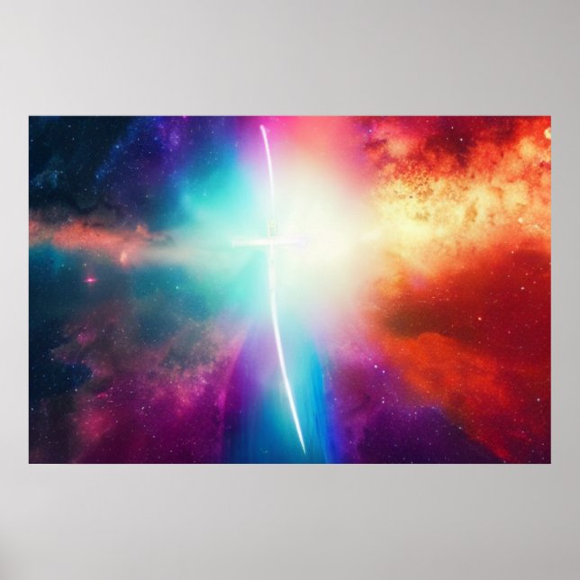 Light Cross in Space Poster (Front)