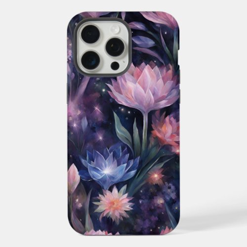 Light Crystal Flowers with Dark Floral  iPhone 15 Pro Max Case