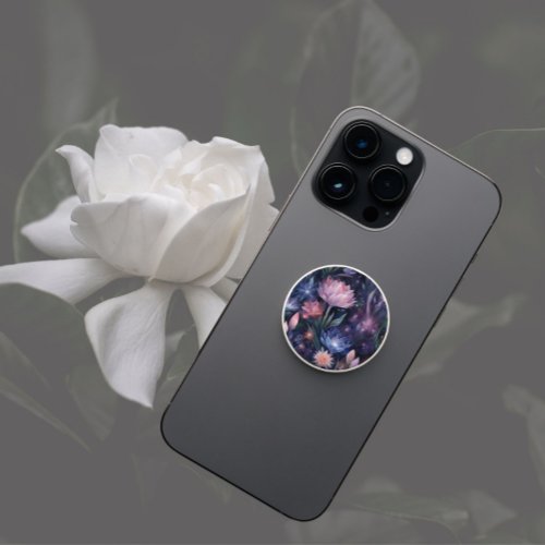 Light Crystal Flowers with Dark Floral PopSocket