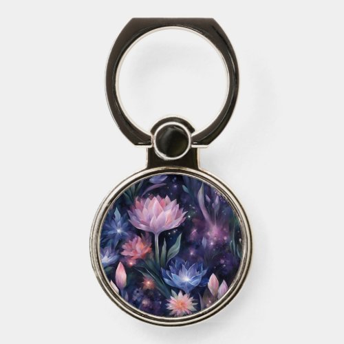 Light Crystal Flowers with Dark Floral PopSocket Phone Ring Stand