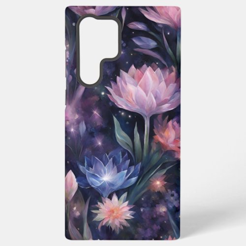 Light Crystal Flowers with Dark Floral  Samsung Galaxy S22 Ultra Case