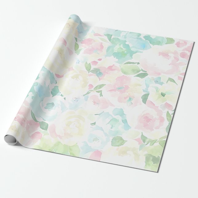 Light Crystal Rose Wrapping Paper (Unrolled)