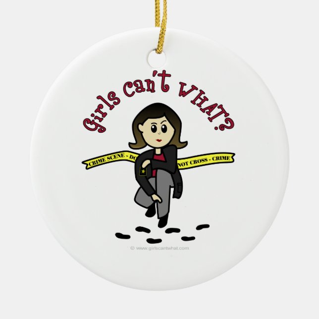 Light CSI Detective Ceramic Ornament (Front)