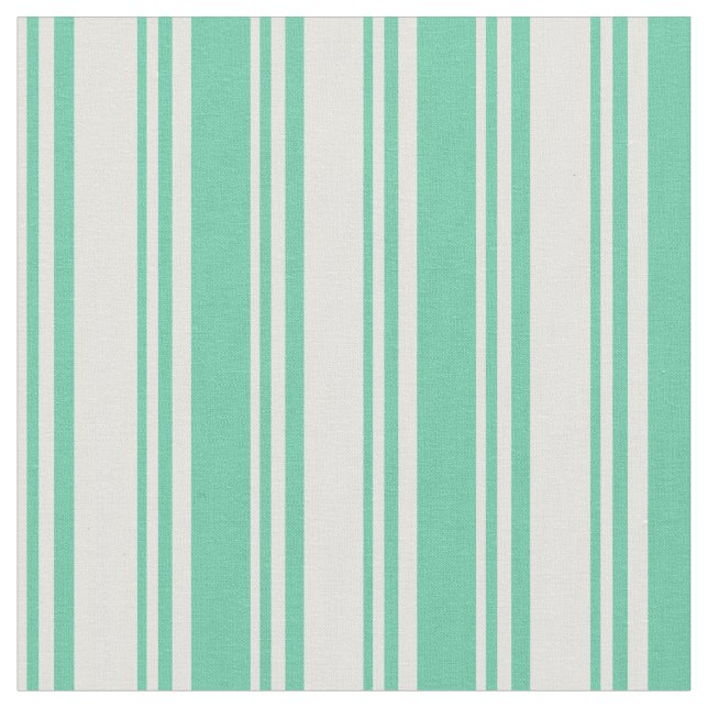 Light Cyan and Aquamarine Lines Pattern Fabric (Close Up)