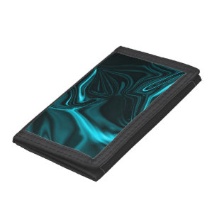 Light cyan and dark curves on dark background. trifold wallet