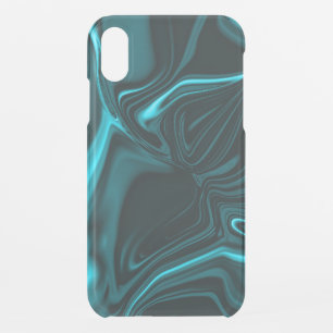 Light cyan and dark curves on dark background. iPhone XR case