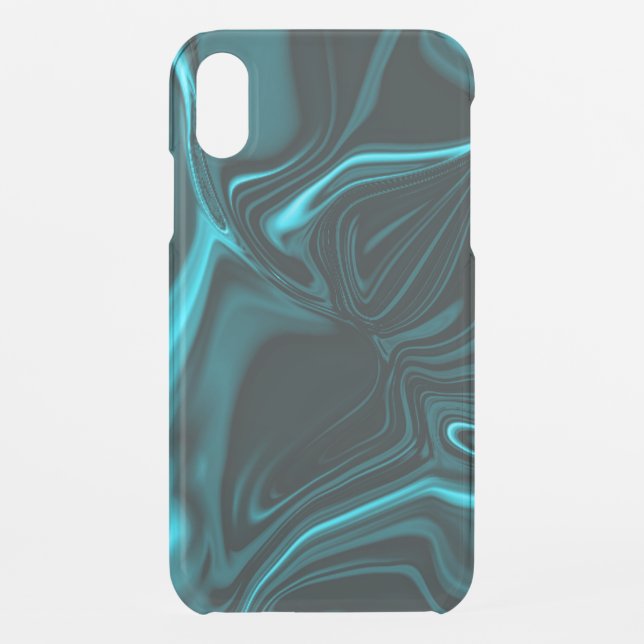 Light cyan and dark curves on dark background. uncommon iPhone case (Back)