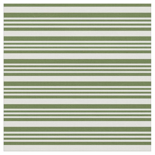 Light Cyan and Dark Olive Green Stripes Fabric