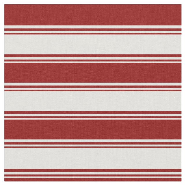 Light Cyan and Dark Red Lined Pattern Fabric (Close Up)