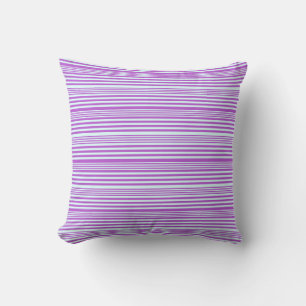 Light Cyan and Orchid Stripes Throw Pillow
