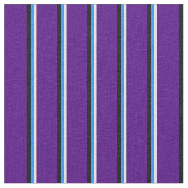 Light Cyan, Blue, Black & Indigo Pattern Fabric (Close Up)