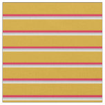 [ Thumbnail: Light Cyan, Grey, Crimson, and Goldenrod Stripes Fabric ]