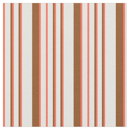 Light Cyan, Red, and Brown Lines Fabric