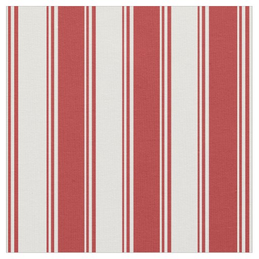 Light Cyan & Red Stripes Fabric