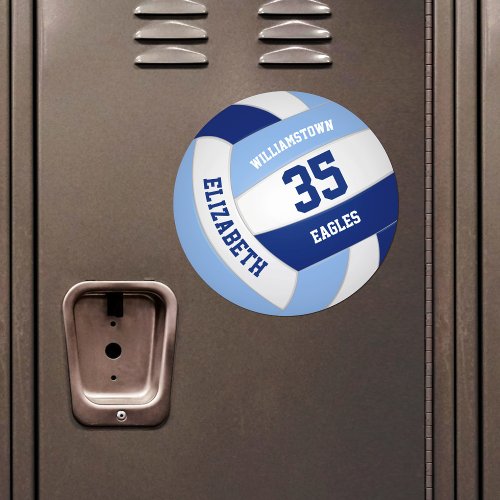 Light dark blue team colors volleyball locker or car magnet
