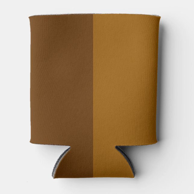 Light Dark Brown Part Half Sides Design Can Cooler (Front)