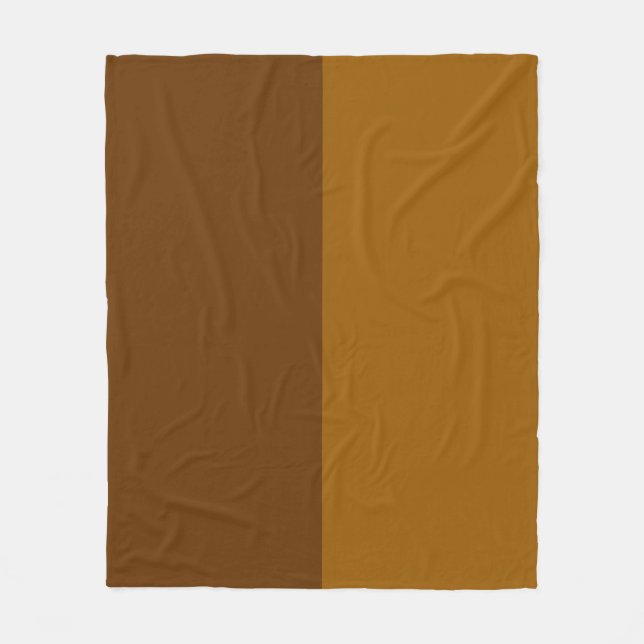 Light Dark Brown Part Half Sides Design Fleece Blanket (Front)