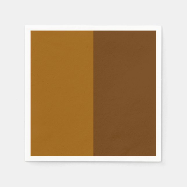 Light Dark Brown Part Half Sides Design Napkins (Front)