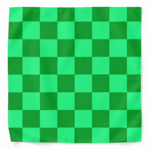 Light Dark Green Checkered Design Bandana