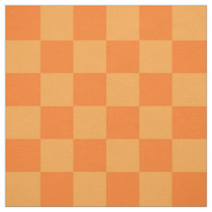 Light Dark Orange Checkered Design  Fabric