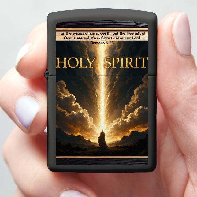 Light Descends Cross Mountain Golden Life Zippo Lighter (In Hand)