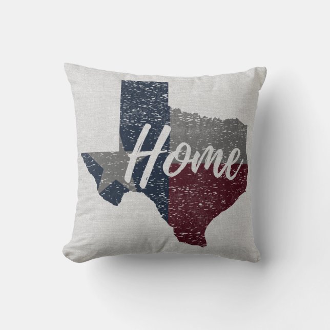 Light Distressed Texas Flag Home Throw Pillow (Front)