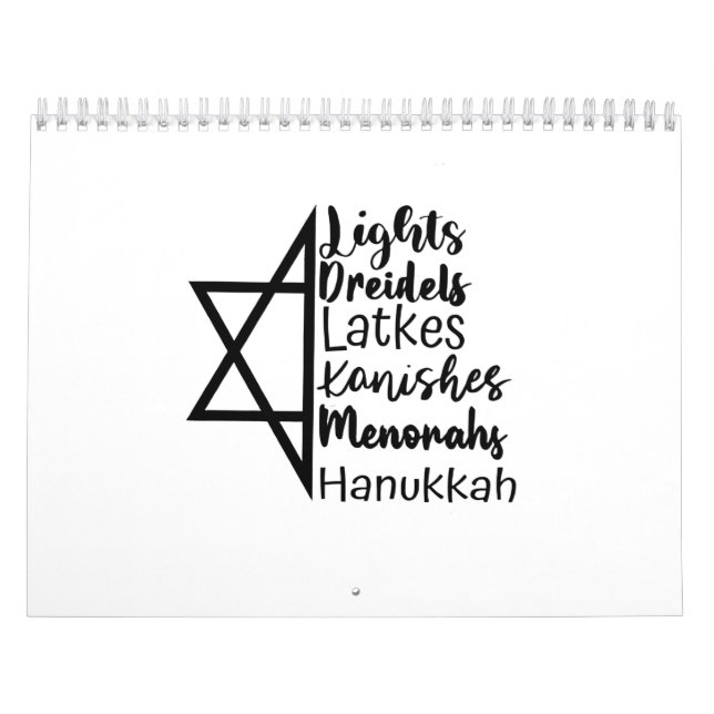 Light Dreidel Latke Kanish Menorah Hanukkah  Calendar (Cover)