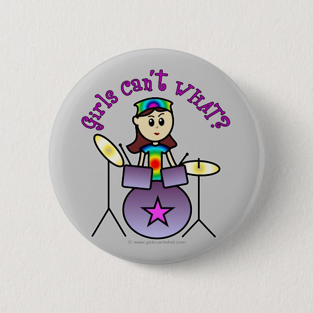 Light Drummer Girl Button (Front)