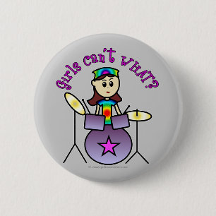 Light Drummer Girl Button