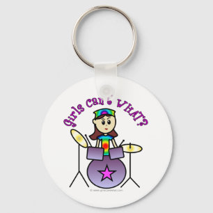 Light Drummer Girl Keychain