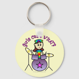 Light Drummer Girl Keychain